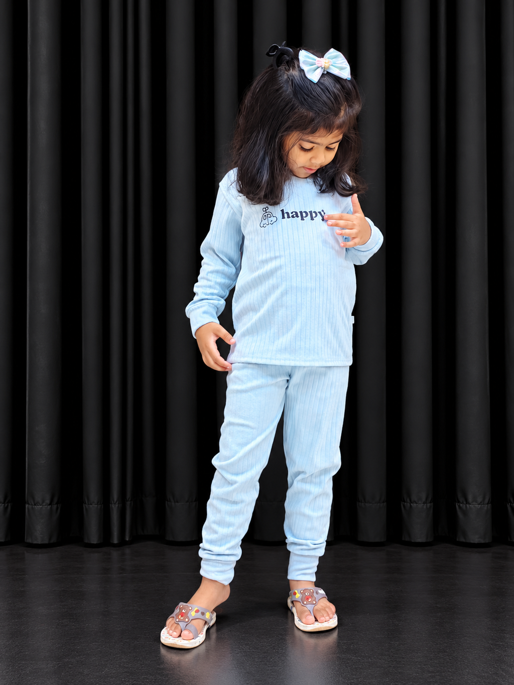 Imported Winter Printed Sky Blue Co-Ord Set G-105