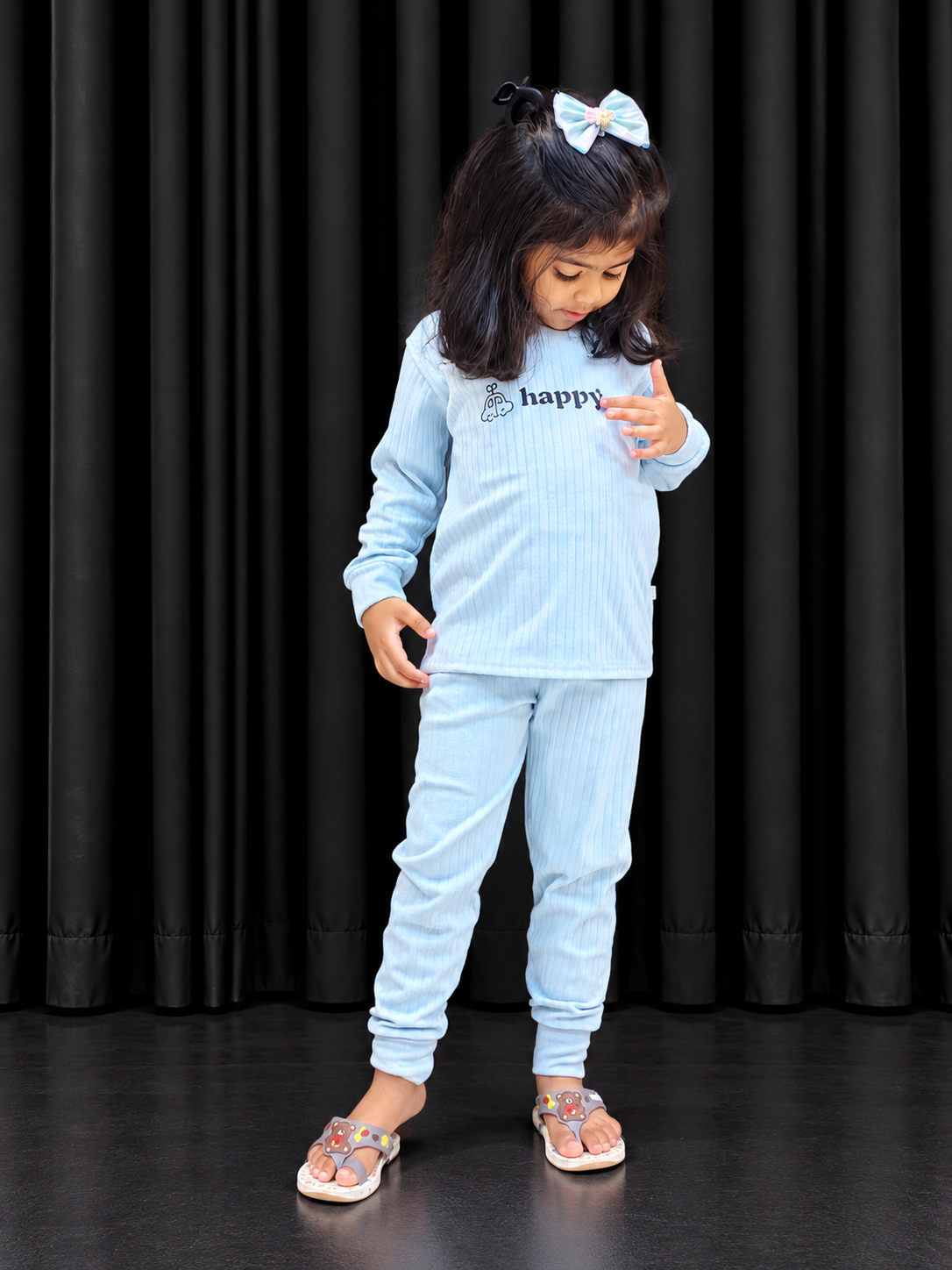 Imported Winter Printed Sky Blue Co-Ord Set G-105