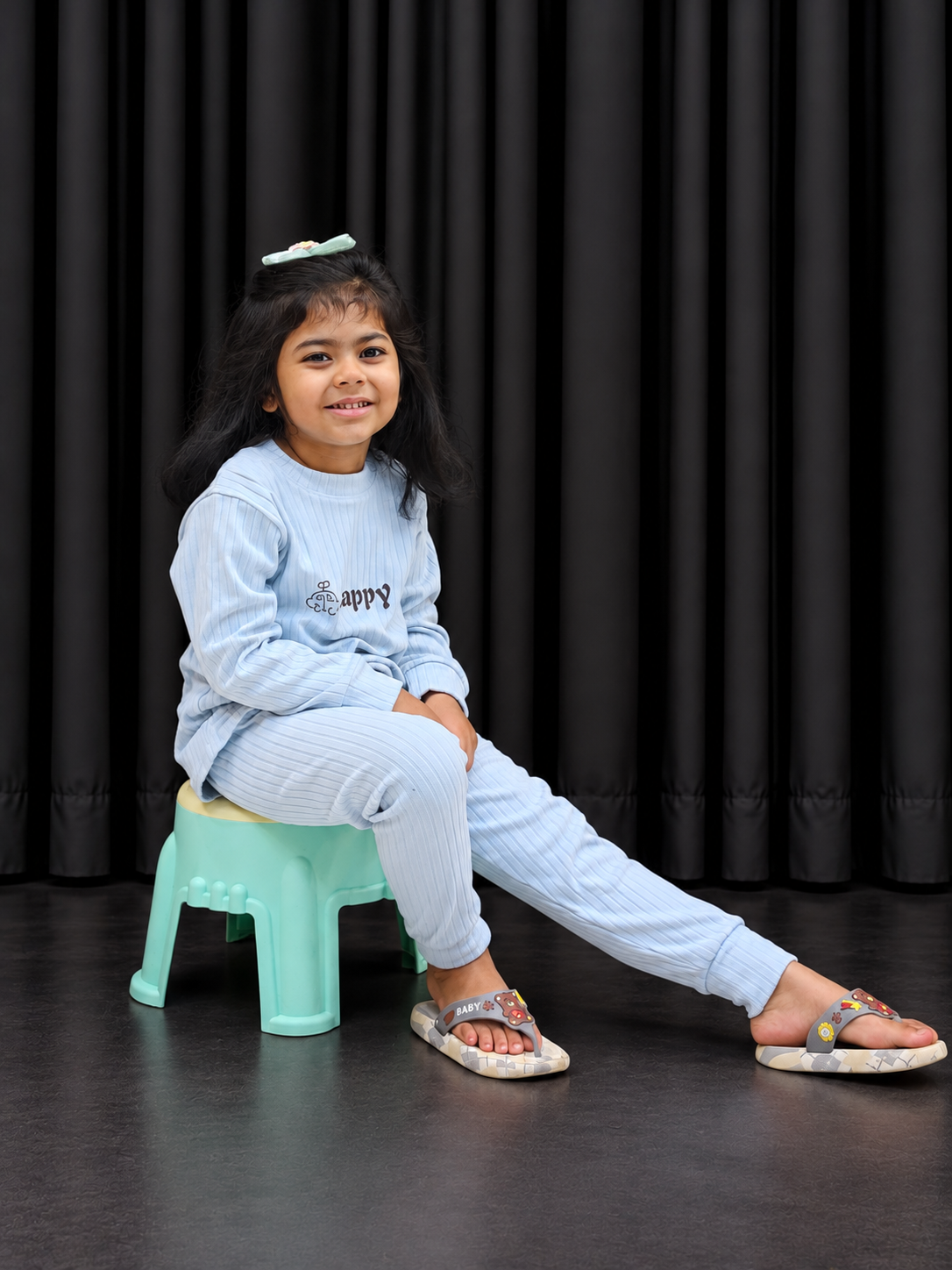 Imported Winter Printed Sky Blue Co-Ord Set G-105