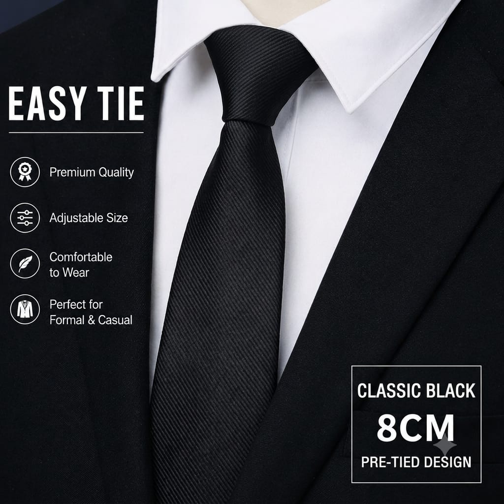 Easy Tie Solid Premium Black