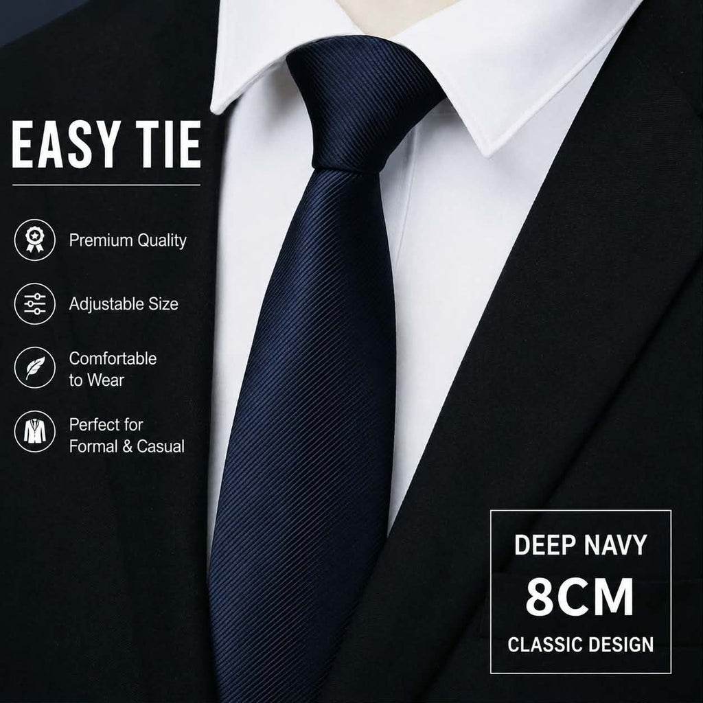 Easy Tie Premium Navy Blue